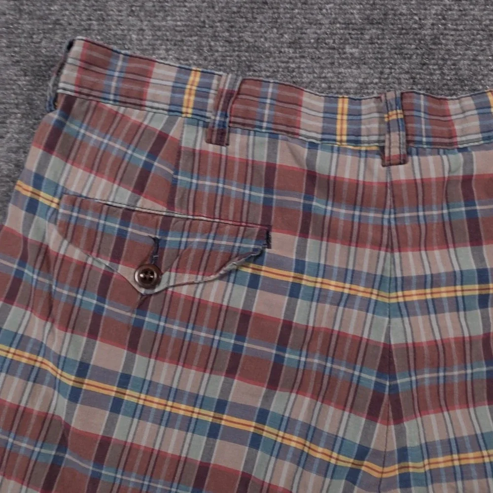 Polo Ralph Lauren Shorts Mens 34 Multicolor Plaid Chino Preppy Flat Front